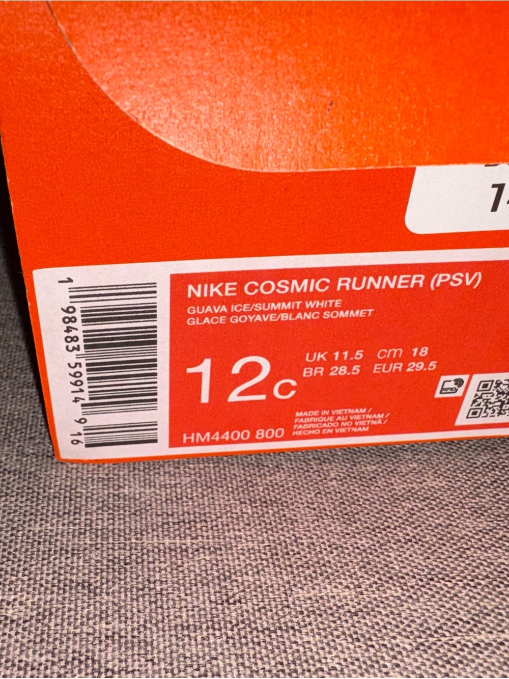 New Nike Kids Peach and White Velcro Athletic Sneakers - Picture 6 of 6